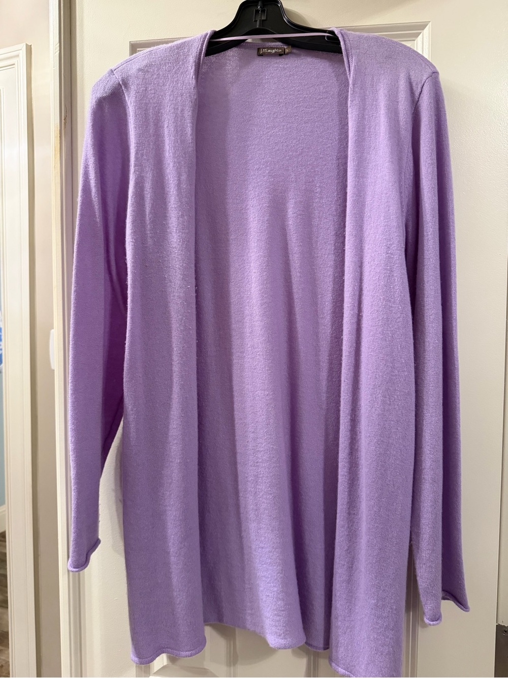 J McLaughlin lavender cashmere duster cardigan. Size L